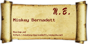 Miskey Bernadett névjegykártya